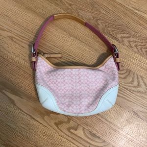 White and Pink Coach Purse